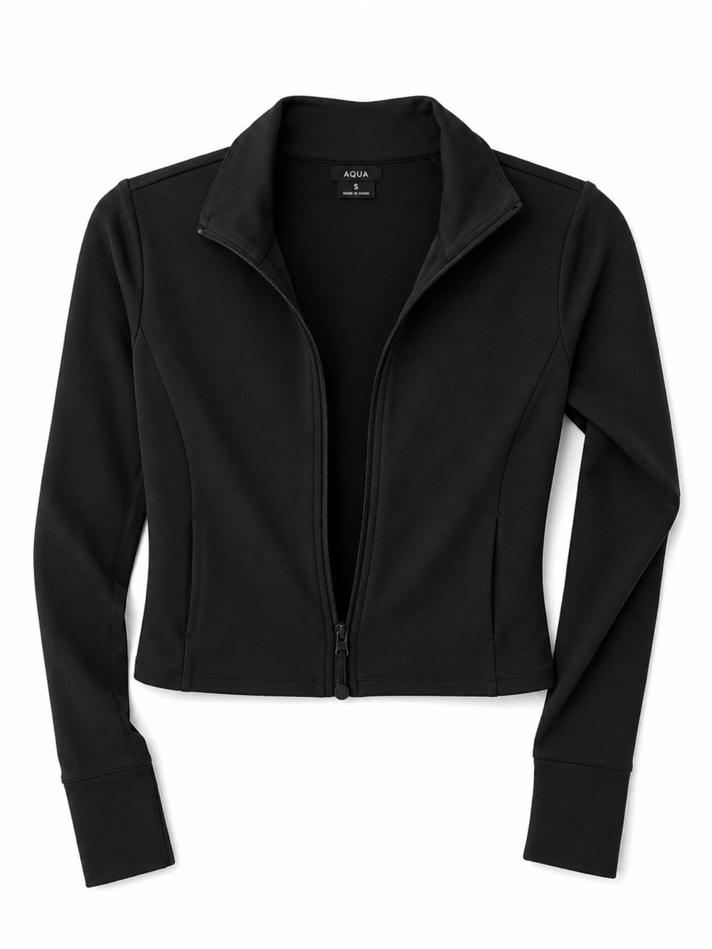 NWT AQUA ATHLETIC BLACK ZIP UP SWEATSHIRT